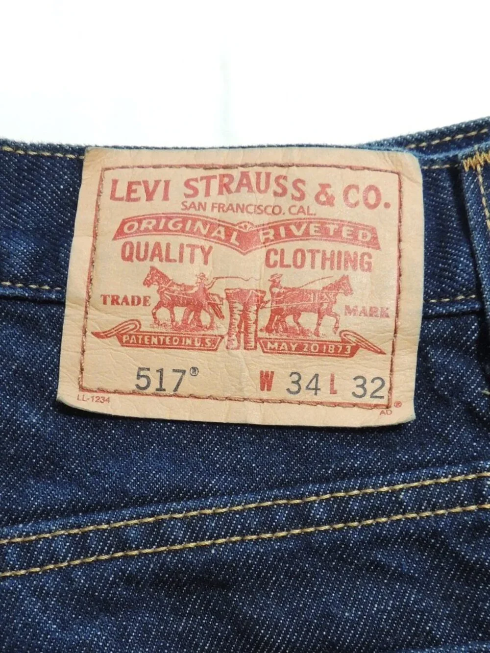 Levi 517 Bootcut Jeans Men 34x32 Pockets Vintage Outdoor Cowboy Denim Blue jeans